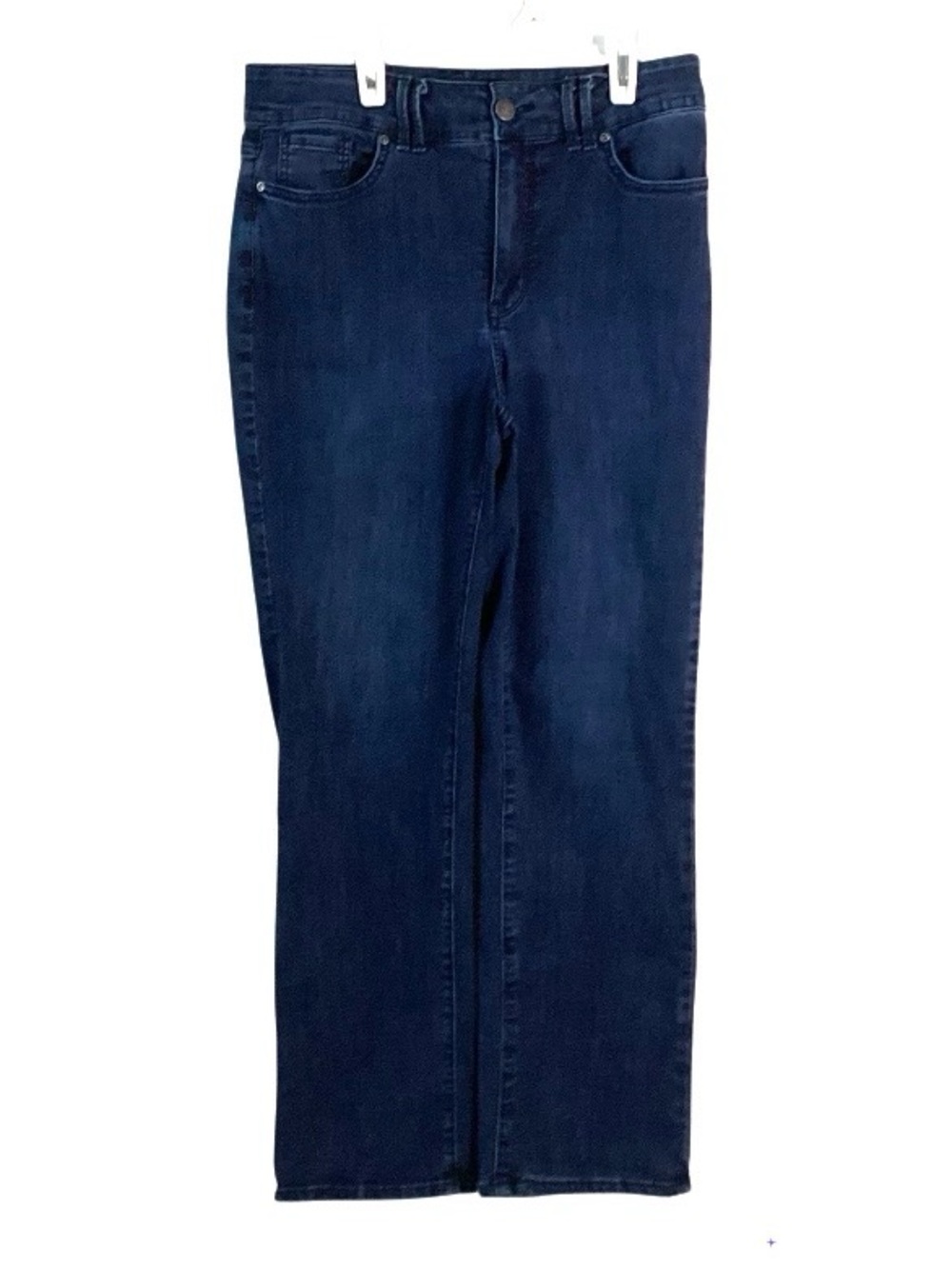 NYDJ Marilyn Straight Leg Dark Wash Jeans 10 - Picture 2 of 13